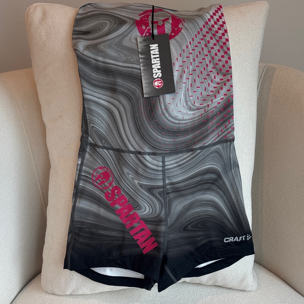 Craft Women's Black and Pink Athletic Shorts